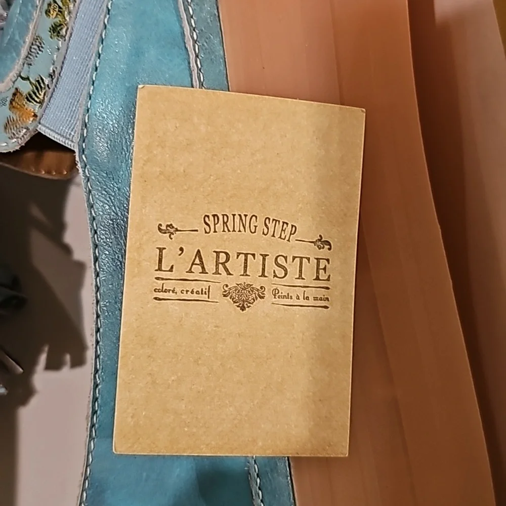 L'Artiste Turquoise Blu Platforms Sz 9 - Picture 8 of 8